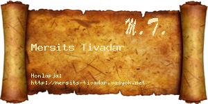 Mersits Tivadar névjegykártya